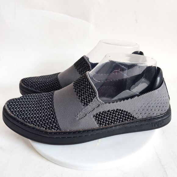 Ugg Sneakers Womens Size 7 Sammy Hyper Weave Slip On Comfort Knit Black Gray - Picture 4 of 12